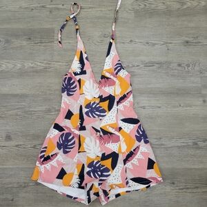 Sadie and Sage Floral Halter Neck Romper Size Medium